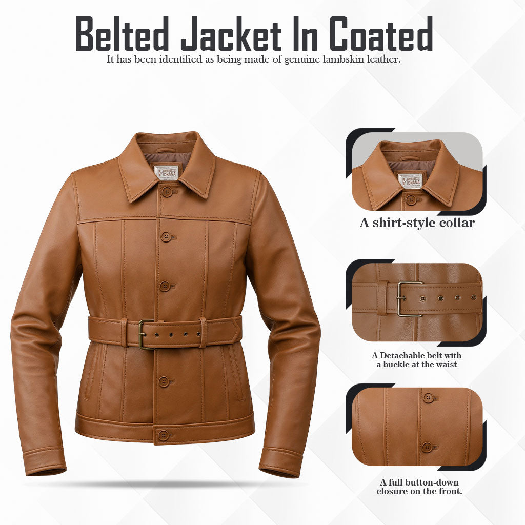 Buy Women’s Brown Leather Trench Coat – Classic Longline Design with Timeless Elegance & Premium Comfort