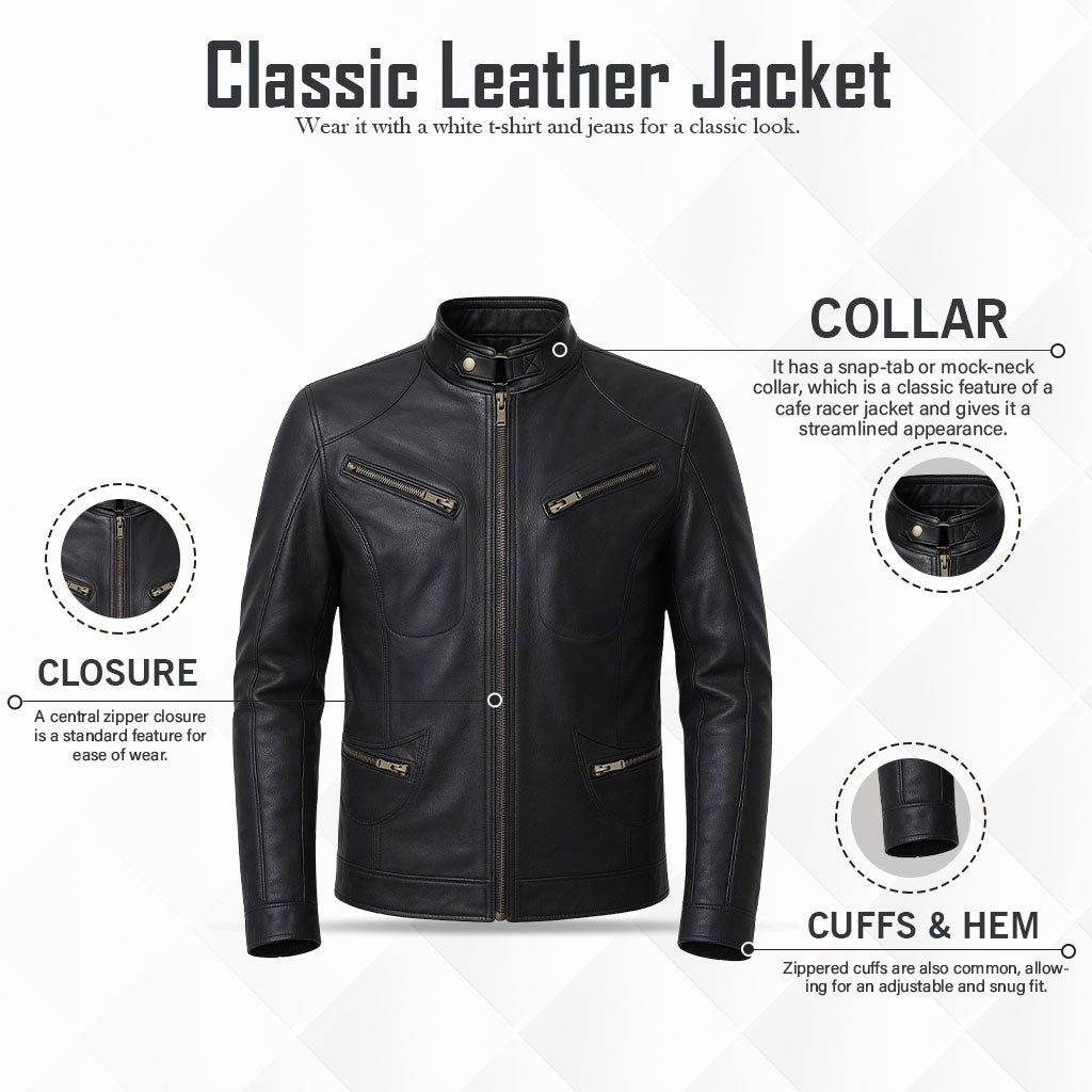 Buy Genuine Leather Men’s Moto Jacket Black – Rugged Road-Ready Performance Meets Sleek Modern Edge
