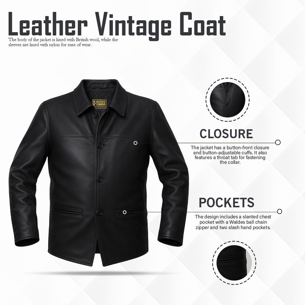 Buy Men’s Leather Black Jacket – Premium Classic Outerwear for Everyday Style & Durability