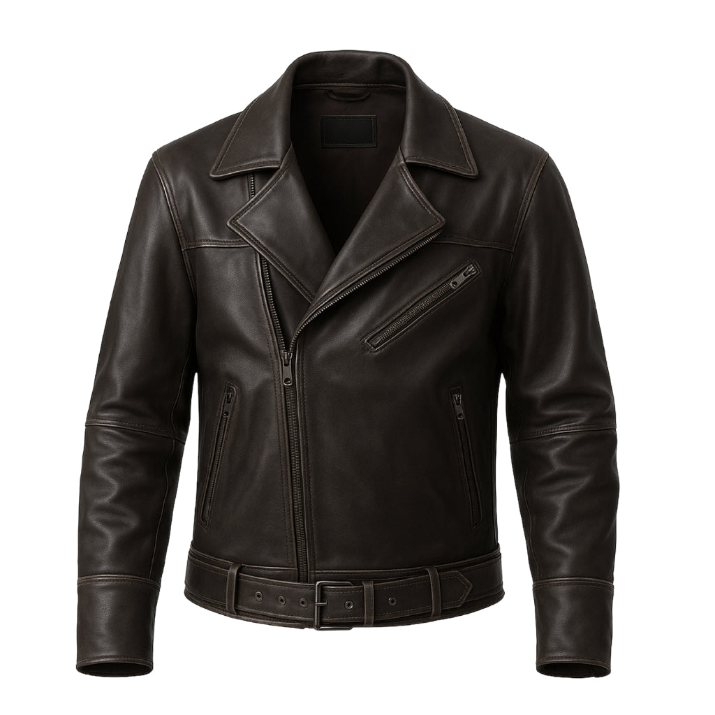 Buy High Quality Men’s Motorcycle Leather Jacket – Waterproof, Windproof Biker Coat with Regular Zipper, Plus Size Fit & Street-Style Edge