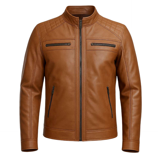 Buy Bike Racer Brown Leather Jacket – Premium Biker Outerwear for Speed, Comfort & Road-Ready Durability