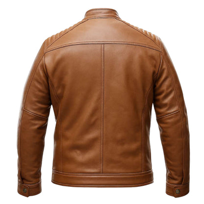 Buy Men’s Moto Tan Biker Leather Jacket – Premium Leather Outerwear for Speed, Comfort & All-Season Style