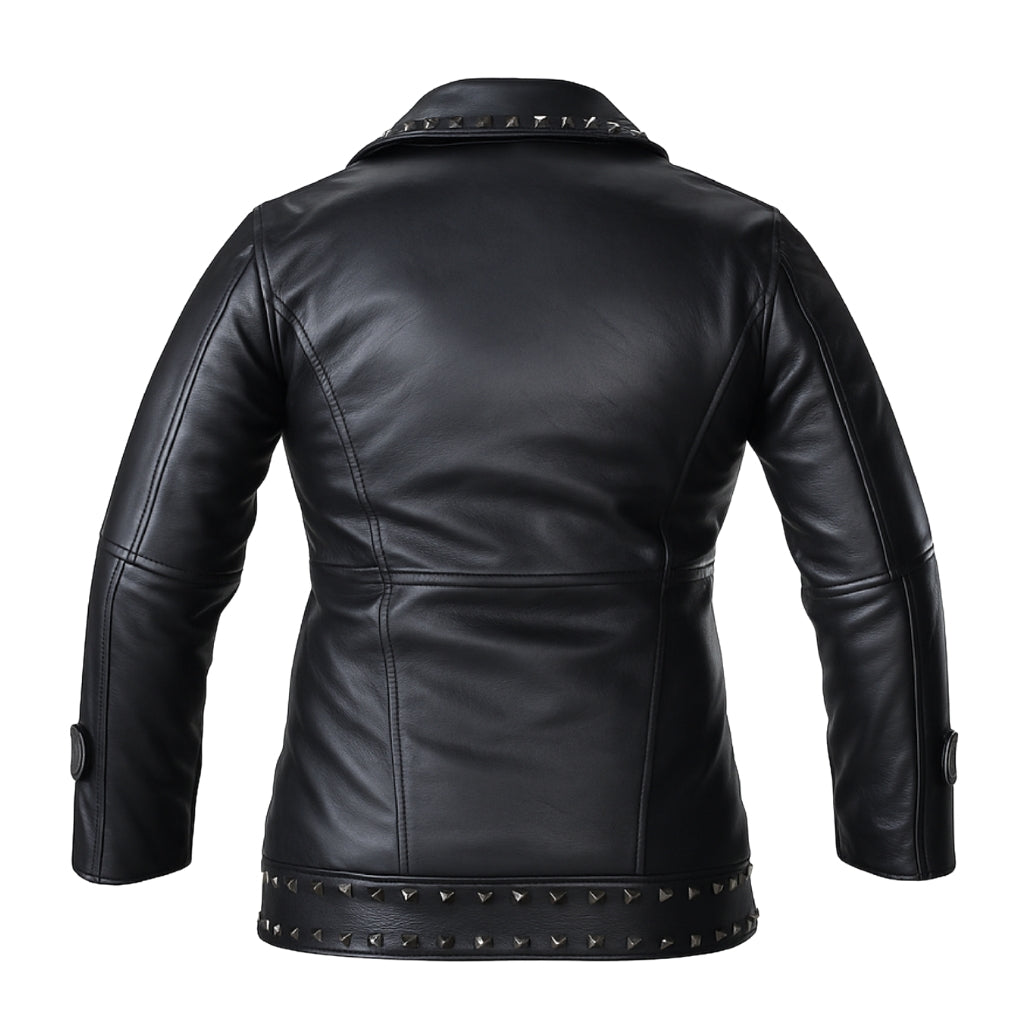 Buy Women’s Lapel Zipper Leather Jacket – Punk Rivet Oversized PU Biker Coat, Stylish Motorcycle Jacket & Short Leather Outerwear for Women