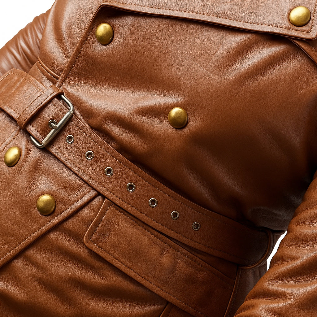 Buy Men’s Winter Trench Coat Faux Leather – Full Length Brown Overcoat, Classic Long Peacoat for Effortless Style, Winter Warmth & All-Season Versatility