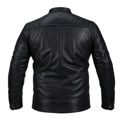 Buy Black Cafe Racer Leather Jacket – Premium Men’s Biker Outerwear with Classic Road Style & Modern Comfort