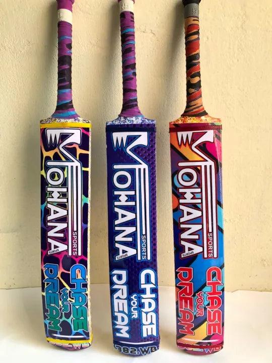 Mohana Sports Cricket Full Cane Handle Tape Ball Bat Tennis Ball Bat Soft Ball Cricket Bat Cricket Bat Original Bat Size 35" Weight 800 To 900 Grams Rawalakot Wood
