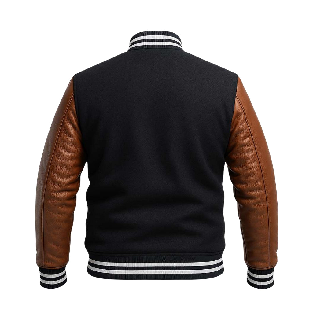 Buy Men’s Letterman Varsity Jacket with Brown Sleeves – Premium Leather Sleeves & Classic Fit