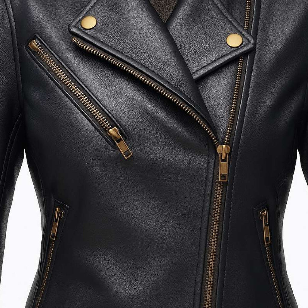 Buy Ladies Short Biker Leather Jacket – Premium Leather Build, Tailored Fit & Effortless Street-Ready Style