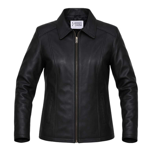 Buy Women’s Black Moto Jacket – Premium Leather, Sleek Design & Timeless Edge