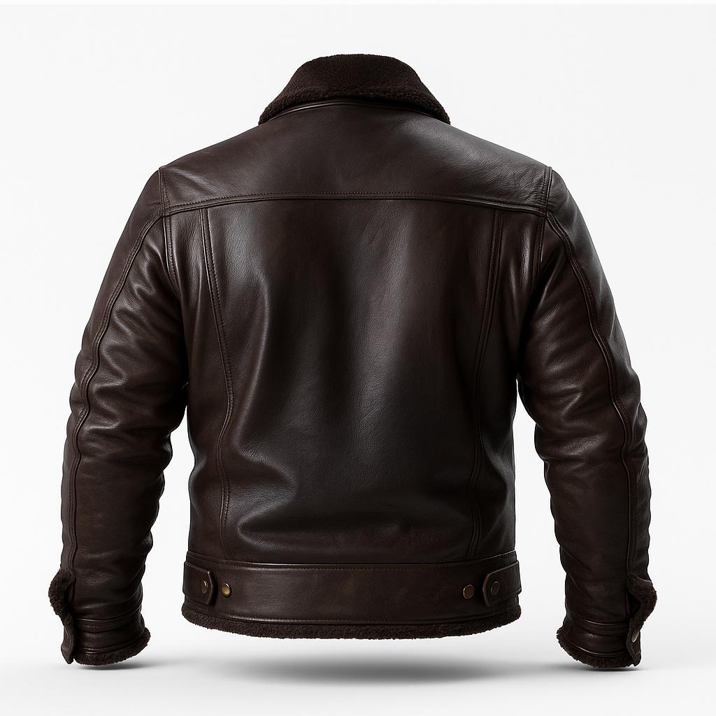 Buy Men Cowhide Coat Vintage Men Leather Jacket – Genuine Leather Bomber for Timeless Style, Everyday Comfort, Winter Warmth & All-Season Versatility