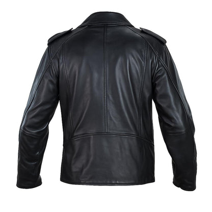 Buy Men Black Hooded Motorcycle Leather Jacket – Genuine Leather Biker Jacket for Rugged Style, Winter Warmth, Road-Ready Comfort & All-Season Versatility
