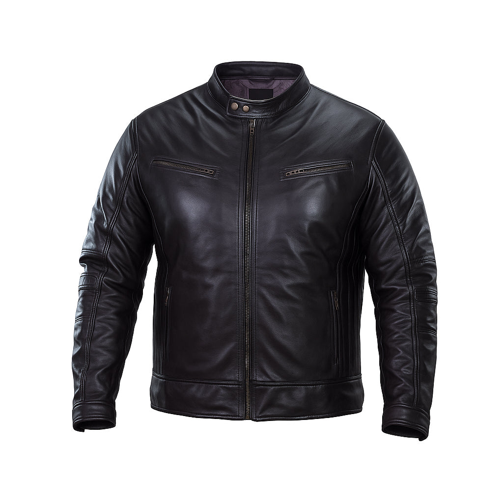 Buy Men’s Genuine Lambskin Leather Classic Biker Style Jacket – Premium Motorcycle Outerwear for Timeless Edge, All-Day Comfort, Road-Ready Durability & All-Season Versatility