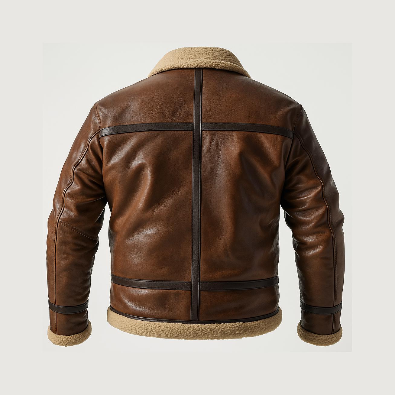 Buy Men’s RAF B3 Bomber Flight Pilot Aviator Fur Shearling Sheepskin Brown Leather Jacket – Vintage Air Force Style, Premium Sheepskin Warmth, All-Season Comfort & Timeless Aviator Appeal