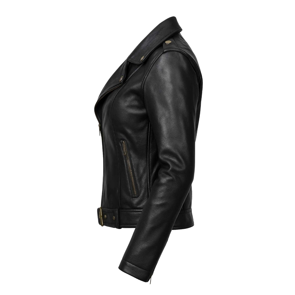Buy Women’s Cropped Leather Jacket with Belt – Chic Streetwear Edge Meets Premium Craftsmanship