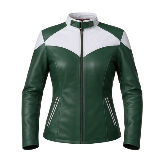 Buy Green Leather Biker Jacket – Premium Unisex Motorcycle Outerwear for All-Season Comfort & Timeless Road Style