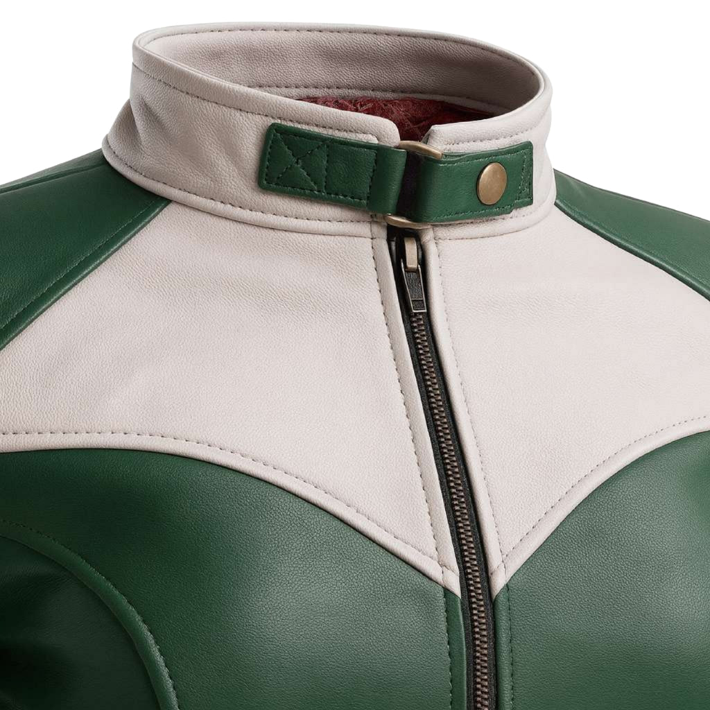 Buy Green Leather Biker Jacket – Premium Unisex Motorcycle Outerwear for All-Season Comfort & Timeless Road Style